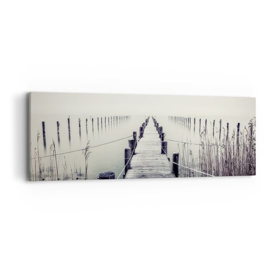 Obraz na płótnie - Zanurz się w spokoju - 90x30cm - Pomost Jezioro Cisza - Nowoczesny Canvas obraz do salonu do sypialni ARTTOR ARTTOR