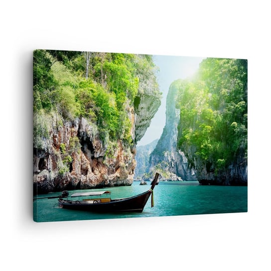 Obraz na płótnie - Zaproszenie do egzotycznej podróży - 70x50cm - Krajobraz Tajlandia Morze - Nowoczesny Canvas obraz do salonu do sypialni ARTTOR ARTTOR