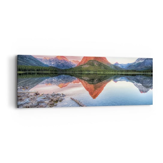 Obraz na płótnie - Żar i chłód - 90x30cm - Krajobraz Góry Las - Nowoczesny Canvas obraz do salonu do sypialni ARTTOR ARTTOR