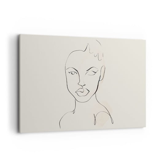 Obraz na płótnie - Zarys zmysłowości - 100x70cm - Kobieta Grafika Sztuka - Nowoczesny foto obraz w ramie do salonu do sypialni ARTTOR ARTTOR
