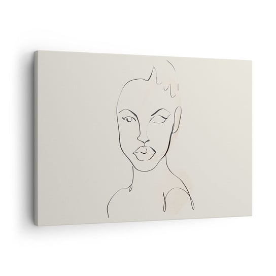 Obraz na płótnie - Zarys zmysłowości - 70x50cm - Kobieta Grafika Sztuka - Nowoczesny Canvas obraz do salonu do sypialni ARTTOR ARTTOR