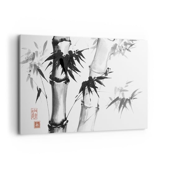 Obraz na płótnie - Zbliżenie na orient - 120x80cm - Bambus Azja Grafika - Nowoczesny obraz na ścianę do salonu do sypialni ARTTOR ARTTOR