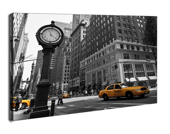 Obraz na płótnie Zegar na Avenue, New York BW, 50x40 cm Galeria Plakatu