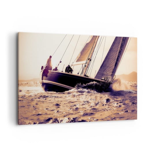 Obraz na płótnie - Żeglujże, żeglarzu - 120x80cm - Jacht Morze Żeglarstwo - Nowoczesny obraz na ścianę do salonu do sypialni ARTTOR ARTTOR