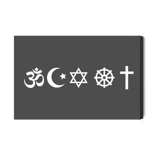 Obraz Na Płótnie Zestaw Ikon Symboli Religijnych 40x30 NC Inna marka