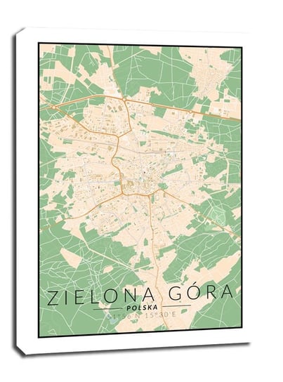 Obraz na płótnie Zielona Góra mapa kolorowa, 40x50 cm Galeria Plakatu