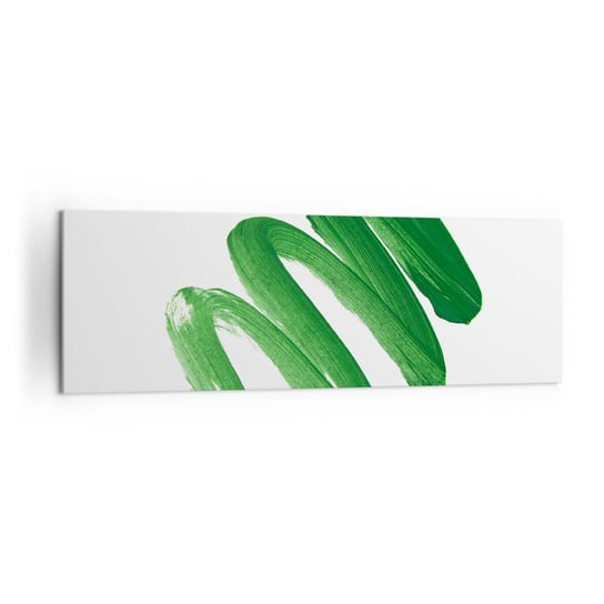 Obraz na płótnie - Zielony żart - 160x50cm - Farba Minimalizm Abstrakcja - Nowoczesny foto obraz w ramie do salonu do sypialni ARTTOR ARTTOR