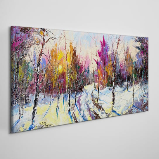 Obraz Na Płótnie Zima śnieg las natura 100x50 cm Coloray