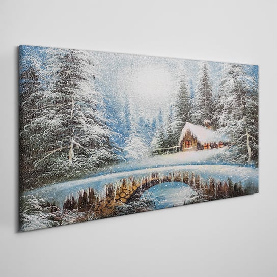Obraz Na Płótnie Zima śnieg las natura 100x50 cm Coloray