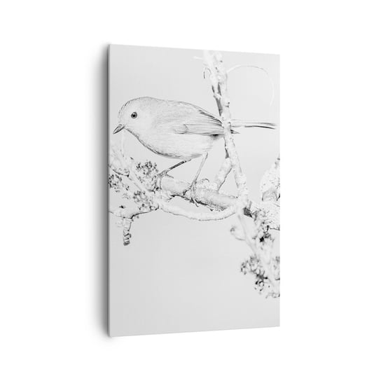 Obraz na płótnie - Zimowy poranek - 80x120cm - Jasny Ptak Natura - Nowoczesny obraz na ścianę do salonu do sypialni ARTTOR ARTTOR