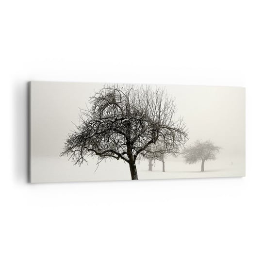 Obraz na płótnie - Zimowy sen - 100x40cm - Grafika Drzewo Natura - Nowoczesny foto obraz w ramie do salonu do sypialni ARTTOR ARTTOR
