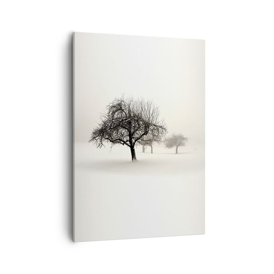 Obraz na płótnie - Zimowy sen - 50x70cm - Grafika Drzewo Natura - Nowoczesny Canvas obraz do salonu do sypialni ARTTOR ARTTOR