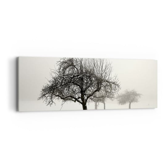 Obraz na płótnie - Zimowy sen - 90x30cm - Grafika Drzewo Natura - Nowoczesny Canvas obraz do salonu do sypialni ARTTOR ARTTOR