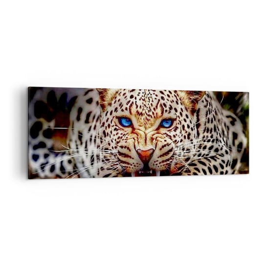 Obraz na płótnie - Złość piękności nie szkodzi - 140x50cm - Zwierzęta Lampart Dziki Kot - Nowoczesny Canvas obraz do salonu do sypialni ARTTOR ARTTOR