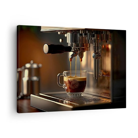 Obraz na płótnie - Zmysłowa mikstura - 70x50cm - Kawa Ekspres Do Kawy Gastronomia - Nowoczesny Canvas obraz do salonu do sypialni ARTTOR ARTTOR