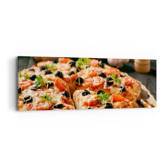 Obraz na płótnie - Znów ci się upiekło - 90x30cm - Gastronomia Pizza Pomidor - Nowoczesny Canvas obraz do salonu do sypialni ARTTOR ARTTOR