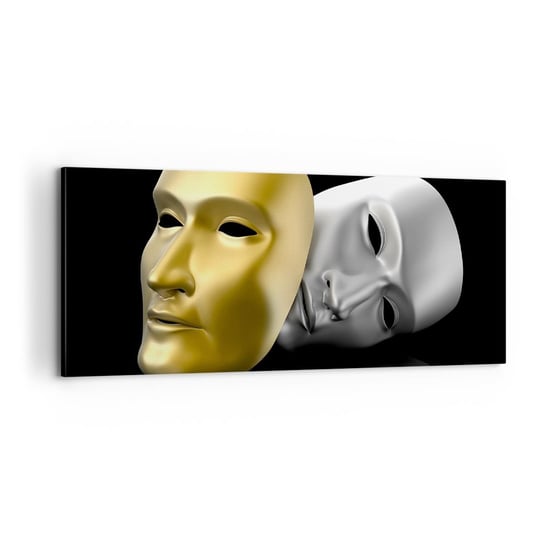 Obraz na płótnie - Życie to jest teatr - 100x40cm - Maska Sztuka Teatr - Nowoczesny foto obraz w ramie do salonu do sypialni ARTTOR ARTTOR