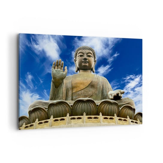 Obraz na płótnie - Żyj bez strachu - 100x70cm - Budda Religia Azja - Nowoczesny foto obraz w ramie do salonu do sypialni ARTTOR ARTTOR