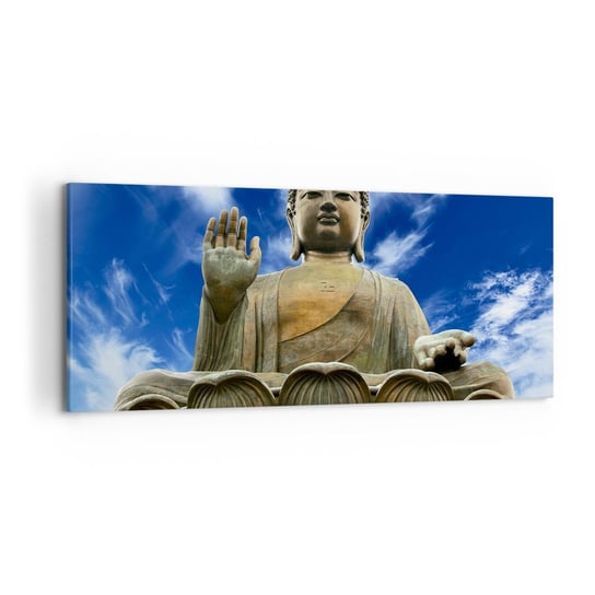 Obraz na płótnie - Żyj bez strachu - 120x50cm - Budda Religia Azja - Nowoczesny obraz na ścianę do salonu do sypialni ARTTOR ARTTOR