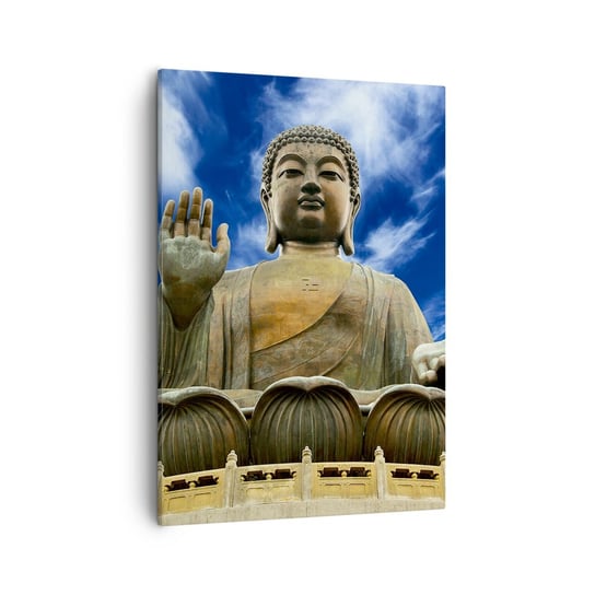 Obraz na płótnie - Żyj bez strachu - 50x70cm - Budda Religia Azja - Nowoczesny Canvas obraz do salonu do sypialni ARTTOR ARTTOR