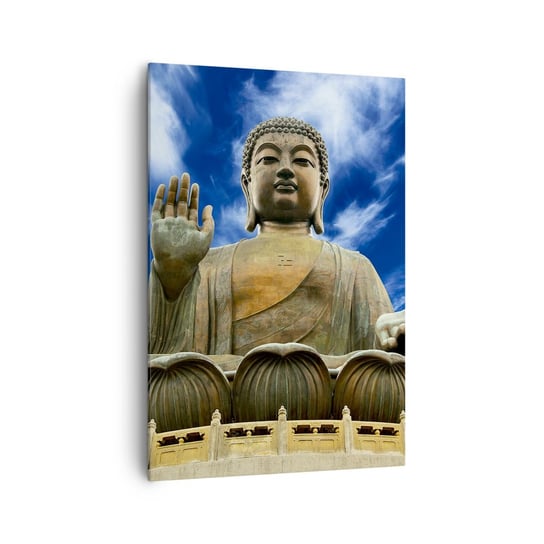 Obraz na płótnie - Żyj bez strachu - 70x100cm - Budda Religia Azja - Nowoczesny foto obraz w ramie do salonu do sypialni ARTTOR ARTTOR