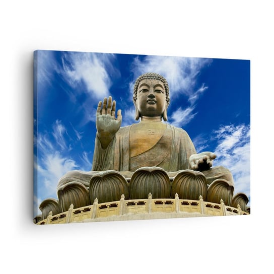Obraz na płótnie - Żyj bez strachu - 70x50cm - Budda Religia Azja - Nowoczesny Canvas obraz do salonu do sypialni ARTTOR ARTTOR