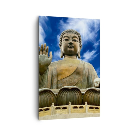 Obraz na płótnie - Żyj bez strachu - 80x120cm - Budda Religia Azja - Nowoczesny obraz na ścianę do salonu do sypialni ARTTOR ARTTOR