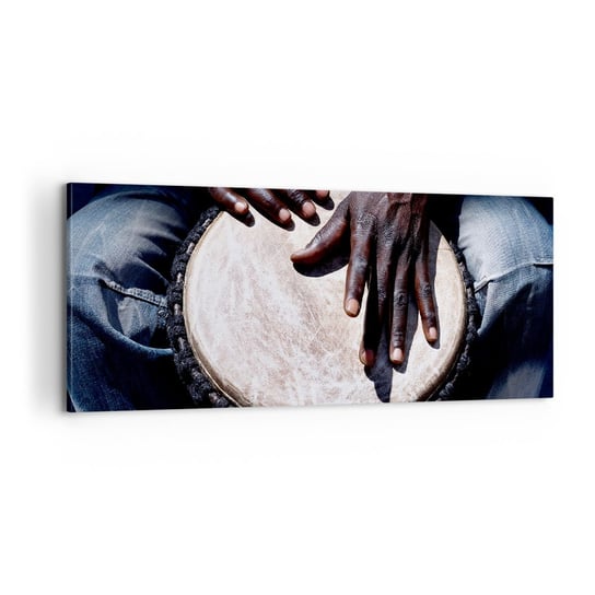 Obraz na płótnie - Żyj w swoim rytmie - 100x40cm - Bęben Muzyka Afryka - Nowoczesny foto obraz w ramie do salonu do sypialni ARTTOR ARTTOR