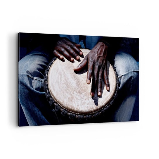 Obraz na płótnie - Żyj w swoim rytmie - 120x80cm - Bęben Muzyka Afryka - Nowoczesny obraz na ścianę do salonu do sypialni ARTTOR ARTTOR