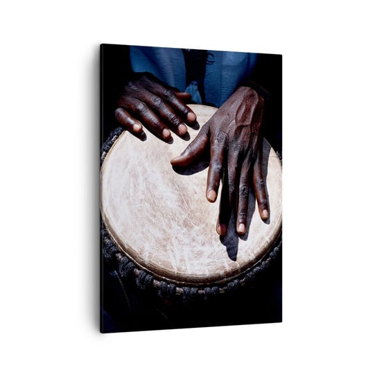 Obraz na płótnie - Żyj w swoim rytmie - 50x70cm - Bęben Muzyka Afryka - Nowoczesny Canvas obraz do salonu do sypialni ARTTOR ARTTOR