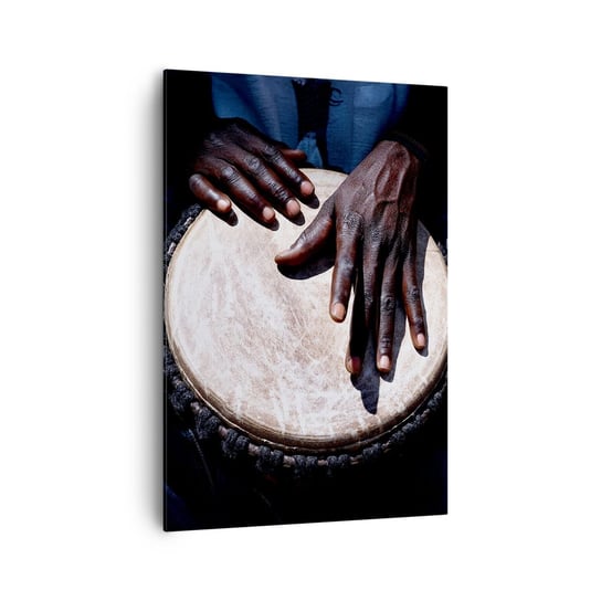 Obraz na płótnie - Żyj w swoim rytmie - 70x100cm - Bęben Muzyka Afryka - Nowoczesny foto obraz w ramie do salonu do sypialni ARTTOR ARTTOR