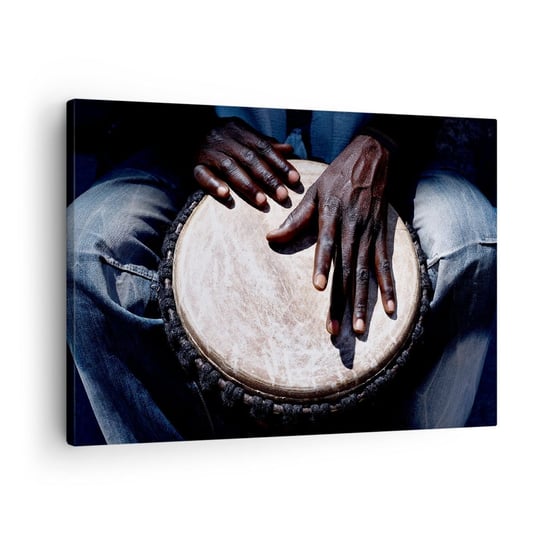 Obraz na płótnie - Żyj w swoim rytmie - 70x50cm - Bęben Muzyka Afryka - Nowoczesny Canvas obraz do salonu do sypialni ARTTOR ARTTOR