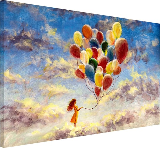 Obraz na ramie płótno canvas- Dziewczyna z balonami 20446 Naklejkomania