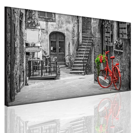 Obraz na ramie płótno canvas-Uliczka, rower 15078 Naklejkomania