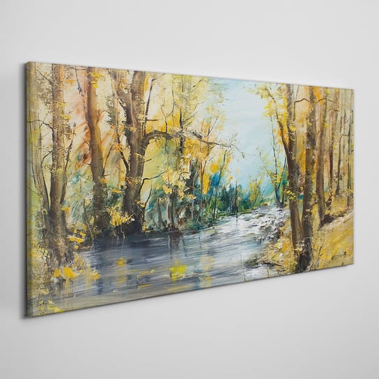 Obraz na ramie płótno Las rzeka przyroda 100x50 cm Coloray
