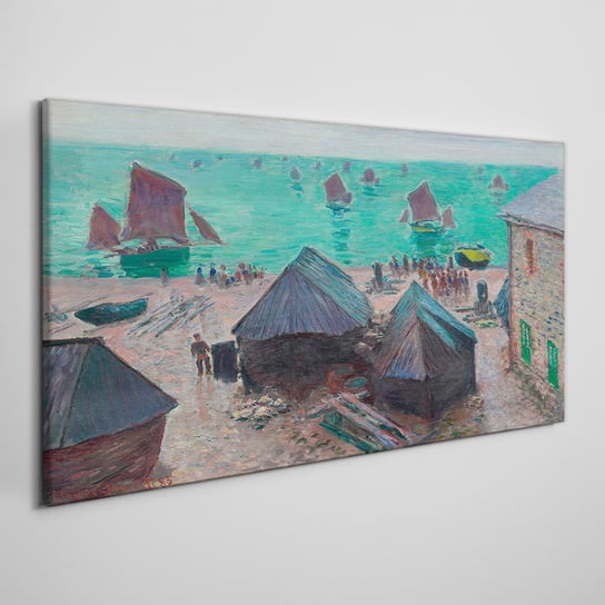 Obraz na ramie płótno Łodzie morze Monet 100x50 cm Coloray