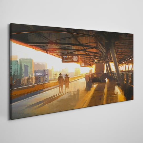 Obraz na ramie płótno Para zachód słońca 100x50 cm Coloray