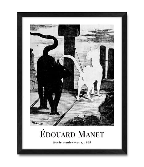 Obraz na ścianę do kuchni salonu sypialni kot koty Édouard Manet 32x42 cm iWALL studio