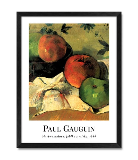 Obraz na ścianę do salonu sypialni martwa natura jabłka reprodukcja Paul Gauguin 32x42 cm iWALL studio