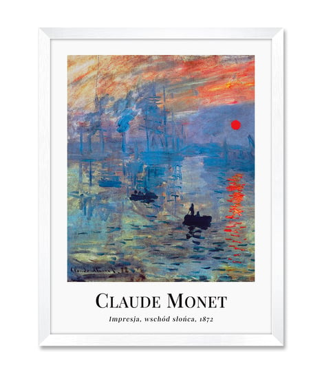 Obraz na ścianę do sypialni reprodukcja Impresja Wschód słońca Claude Monet 32x42 cm iWALL studio