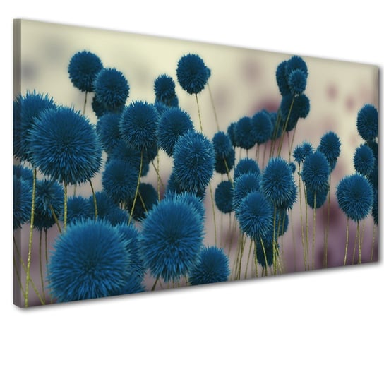 Obraz na ścianę do sypialni salonu niebieskie kwiaty 41235 Naklejkomania