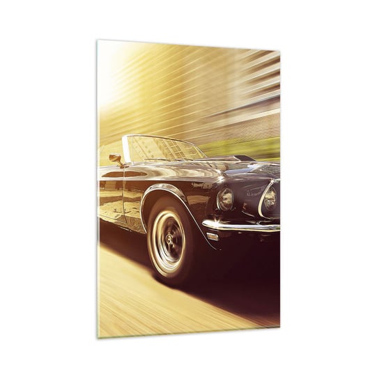Obraz na szkle - 1967 - powrót legendy - 80x120cm - Samochód Kabriolet Motoryzacja - Nowoczesny szklany obraz na ścianę do salonu do sypialni ARTTOR ARTTOR