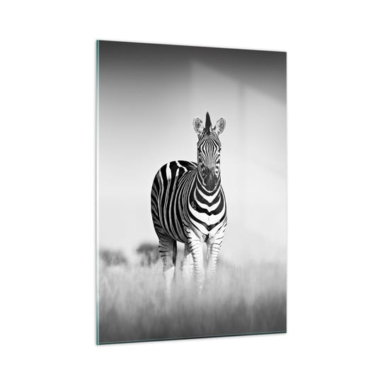 Obraz na szkle - A jednak świat jest czarno-biały - 50x70cm - Zwierzęta Zebra Czarno-Biały - Nowoczesny szklany obraz do salonu do sypialni ARTTOR ARTTOR