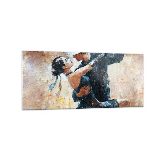 Obraz na szkle - A la Rudolf Valentino - 120x50cm - Abstrakcja Taniec Tango - Nowoczesny szklany obraz na ścianę do salonu do sypialni ARTTOR ARTTOR