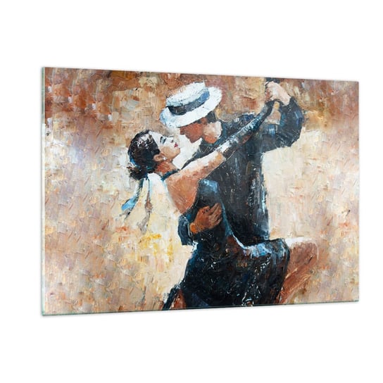 Obraz na szkle - A la Rudolf Valentino - 120x80cm - Abstrakcja Taniec Tango - Nowoczesny szklany obraz na ścianę do salonu do sypialni ARTTOR ARTTOR