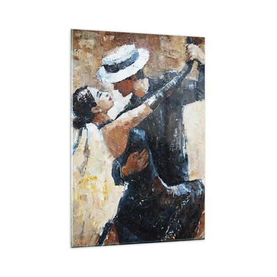 Obraz na szkle - A la Rudolf Valentino - 80x120cm - Abstrakcja Taniec Tango - Nowoczesny szklany obraz na ścianę do salonu do sypialni ARTTOR ARTTOR