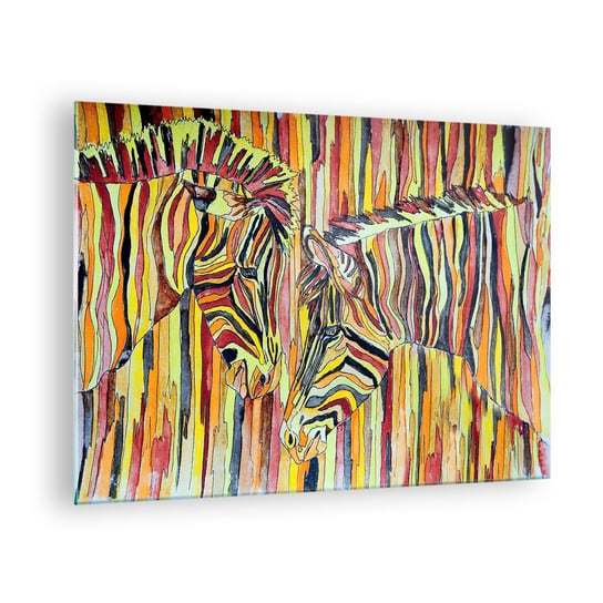 Obraz na szkle - A więc ty też… - 70x50cm - Abstrakcja Zebra Sztuka - Nowoczesny szklany obraz do salonu do sypialni ARTTOR ARTTOR