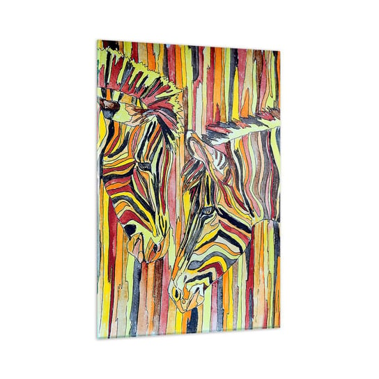 Obraz na szkle - A więc ty też… - 80x120cm - Abstrakcja Zebra Sztuka - Nowoczesny szklany obraz na ścianę do salonu do sypialni ARTTOR ARTTOR