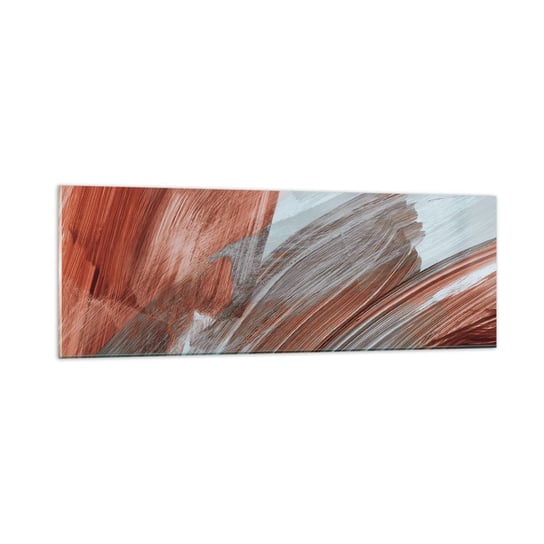 Obraz na szkle - Abstrakcja jesienna i wietrzna - 90x30cm - Sztuka Chaos Minimalizm - Nowoczesny szklany obraz do salonu do sypialni ARTTOR ARTTOR