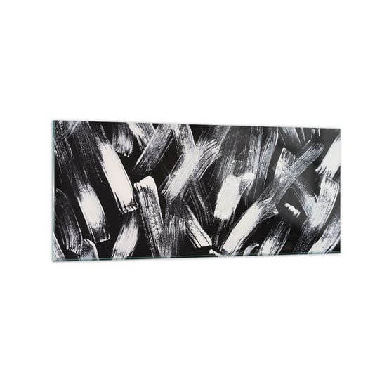 Obraz na szkle - Abstrakcja w duchu industrialnym - 120x50cm - Sztuka Nowoczesna Szczotkowanie - Nowoczesny szklany obraz na ścianę do salonu do sypialni ARTTOR ARTTOR